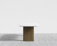 Solana Dining Table - 71" | 180cm, White Carrara Marble, Antique Brushed Brass - Solana