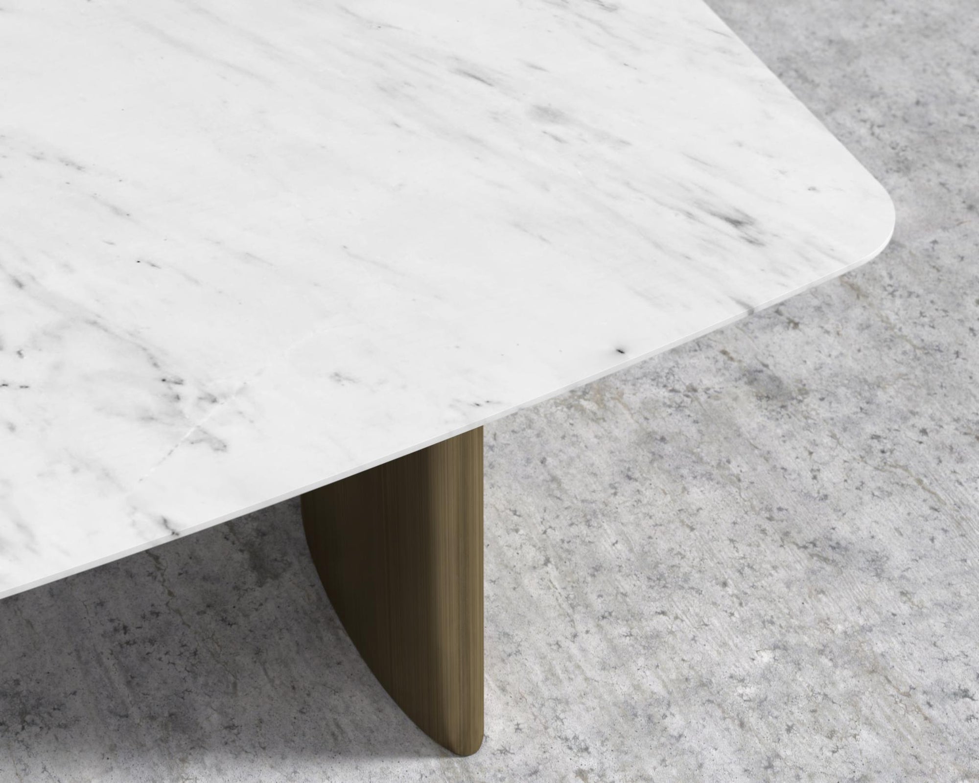 Solana Dining Table - 71" | 180cm, White Carrara Marble, Antique Brushed Brass - Solana
