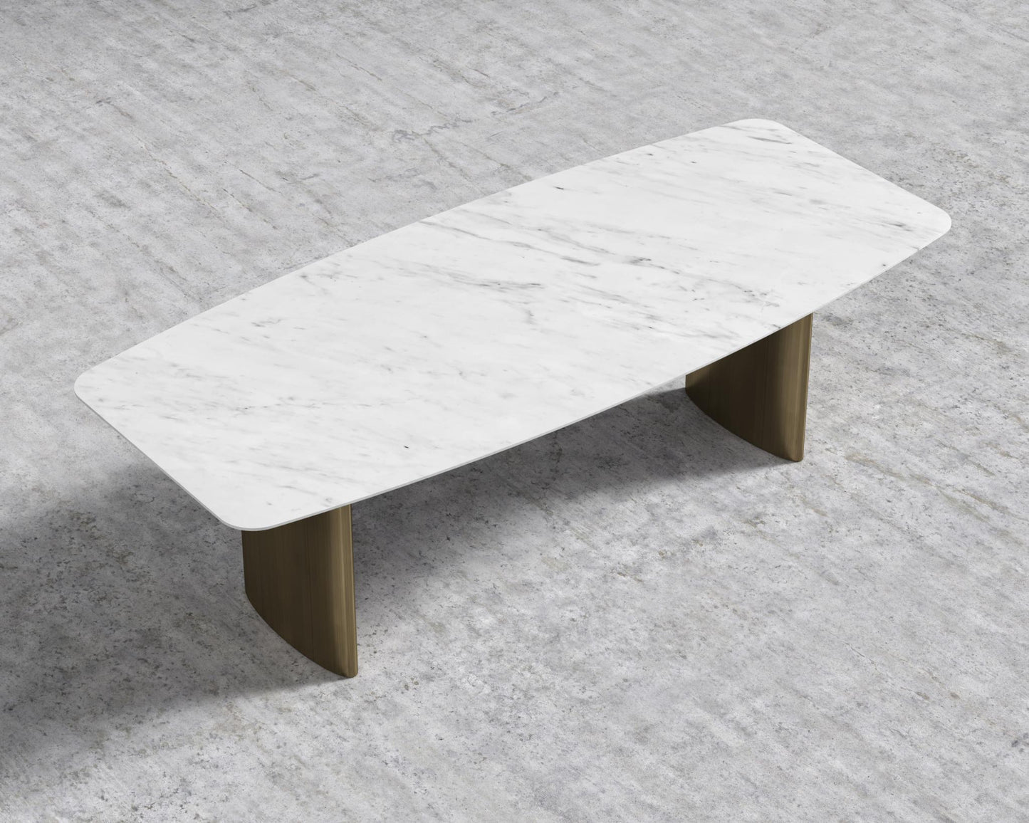 Solana Dining Table - 71" | 180cm, White Carrara Marble, Antique Brushed Brass - Solana