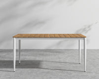 Spencer Outdoor Dining Table - Teak, White