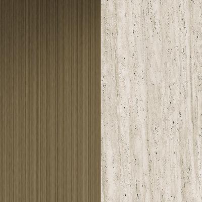 Antique Brushed Brass w/ White Travertine