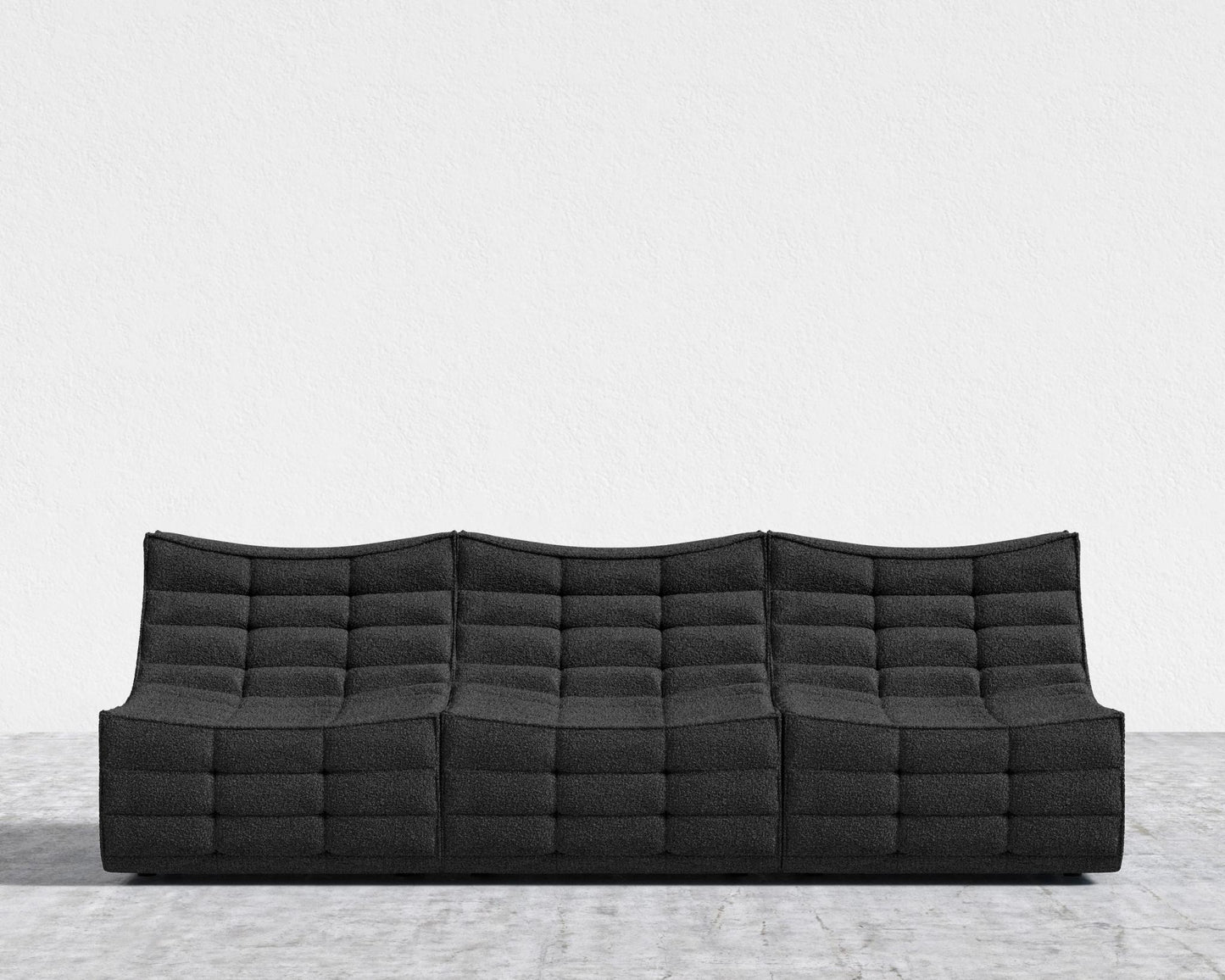 Tanner 3 Seater Sofa - Chatou Bouclé - Caviar