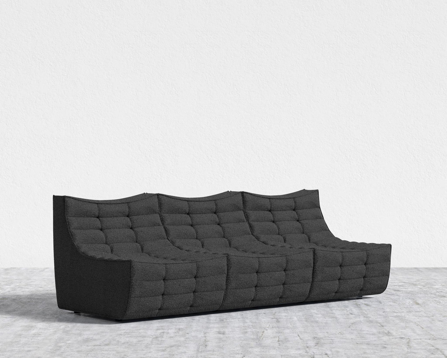Tanner 3 Seater Sofa - Chatou Bouclé - Caviar