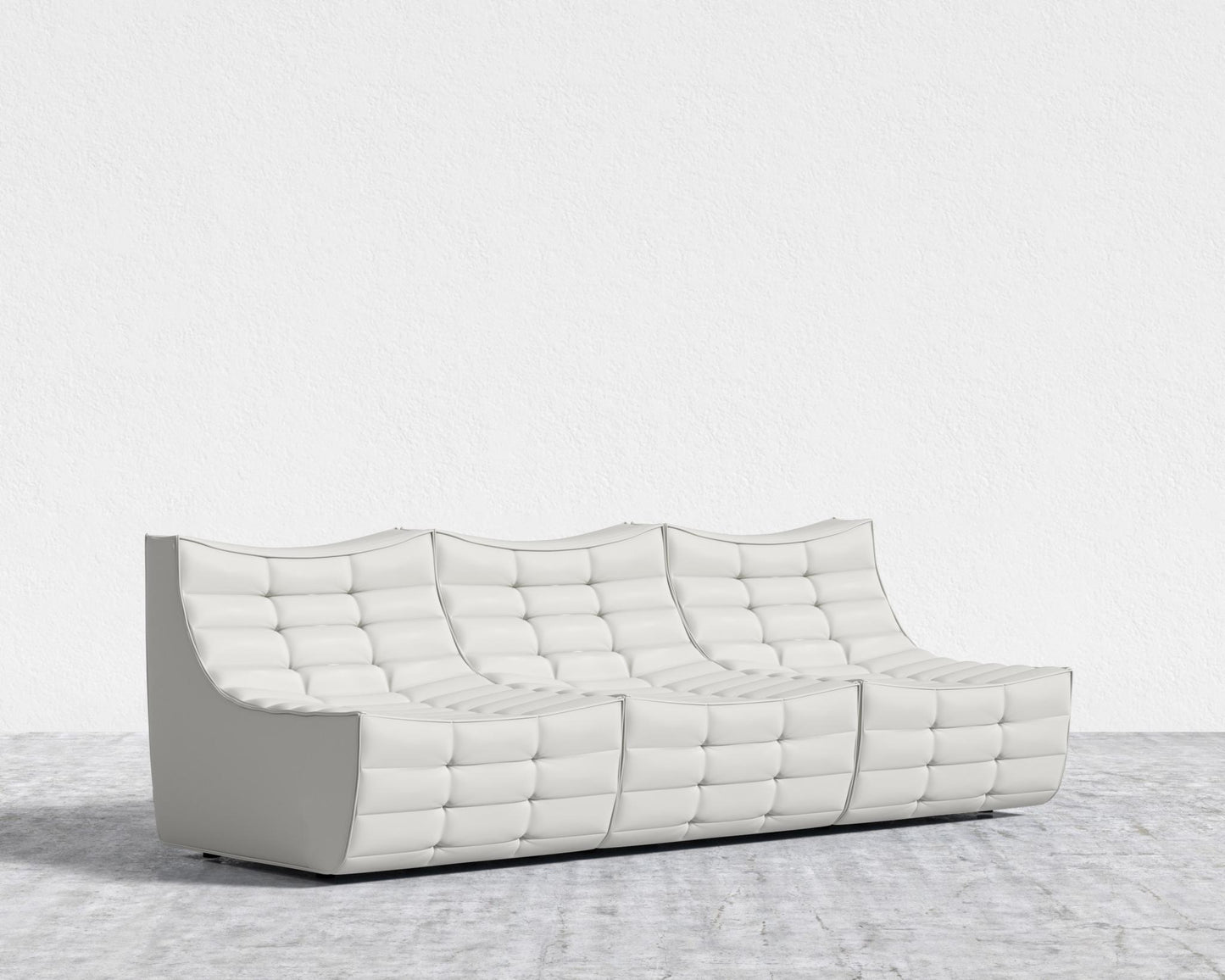 Tanner 3 Seater Sofa - Microfiber Leather - Trento Eggshell