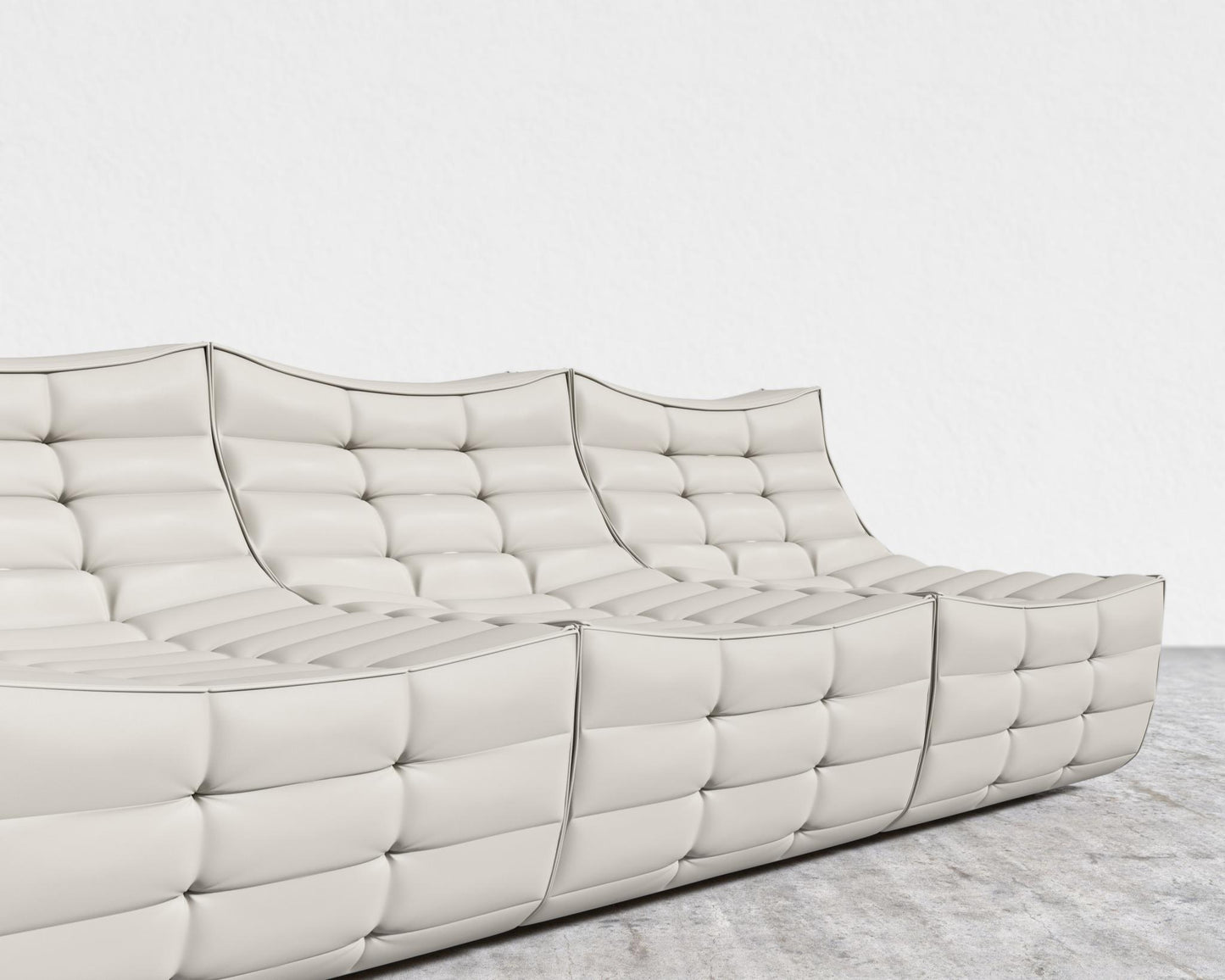 Tanner 3 Seater Sofa - Microfiber Leather - Trento Taupe