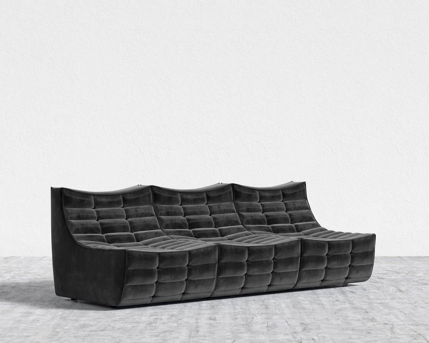 Tanner 3 Seater Sofa - Plush Velvet - Black