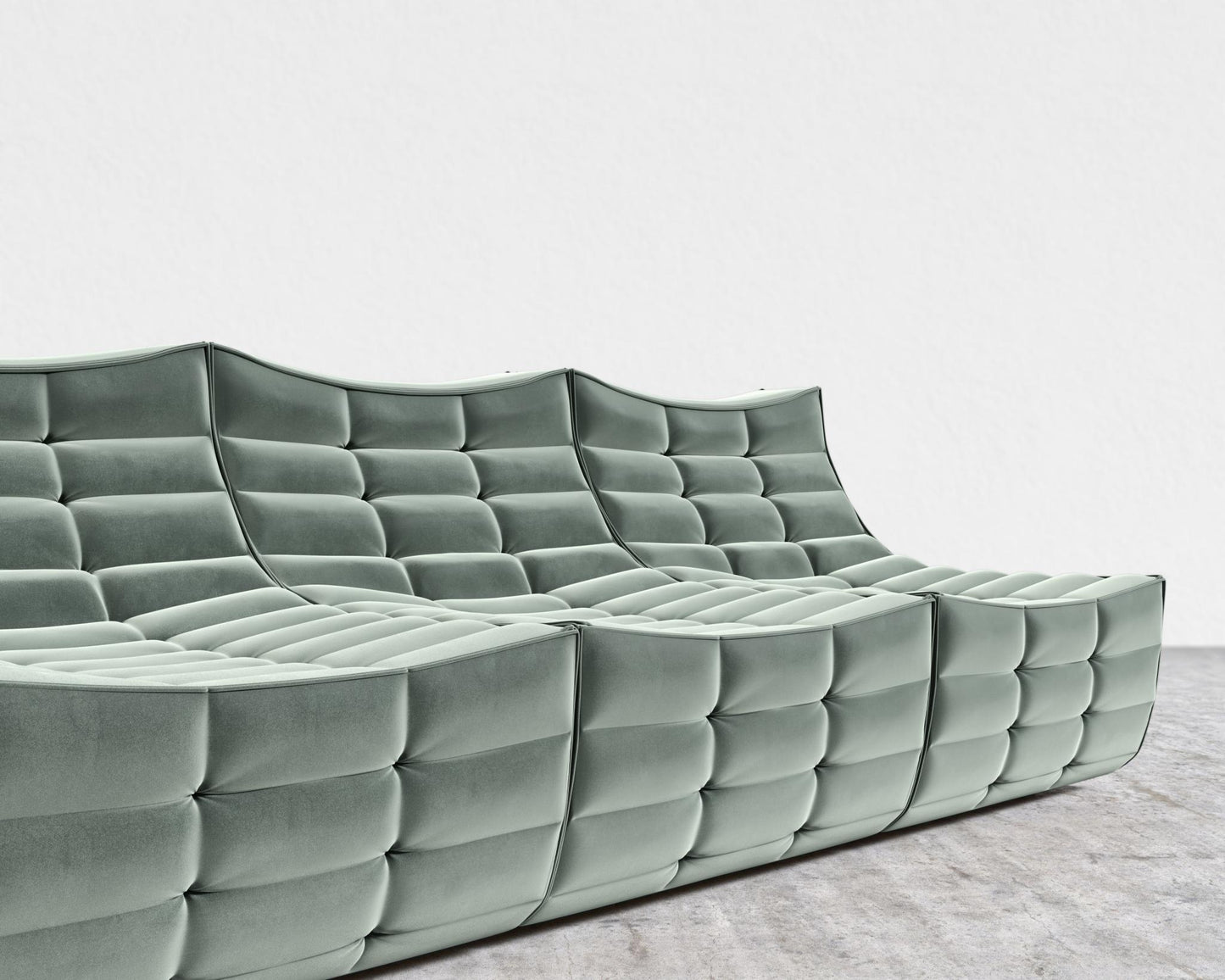 Tanner 3 Seater Sofa - Plush Velvet - Moonstone