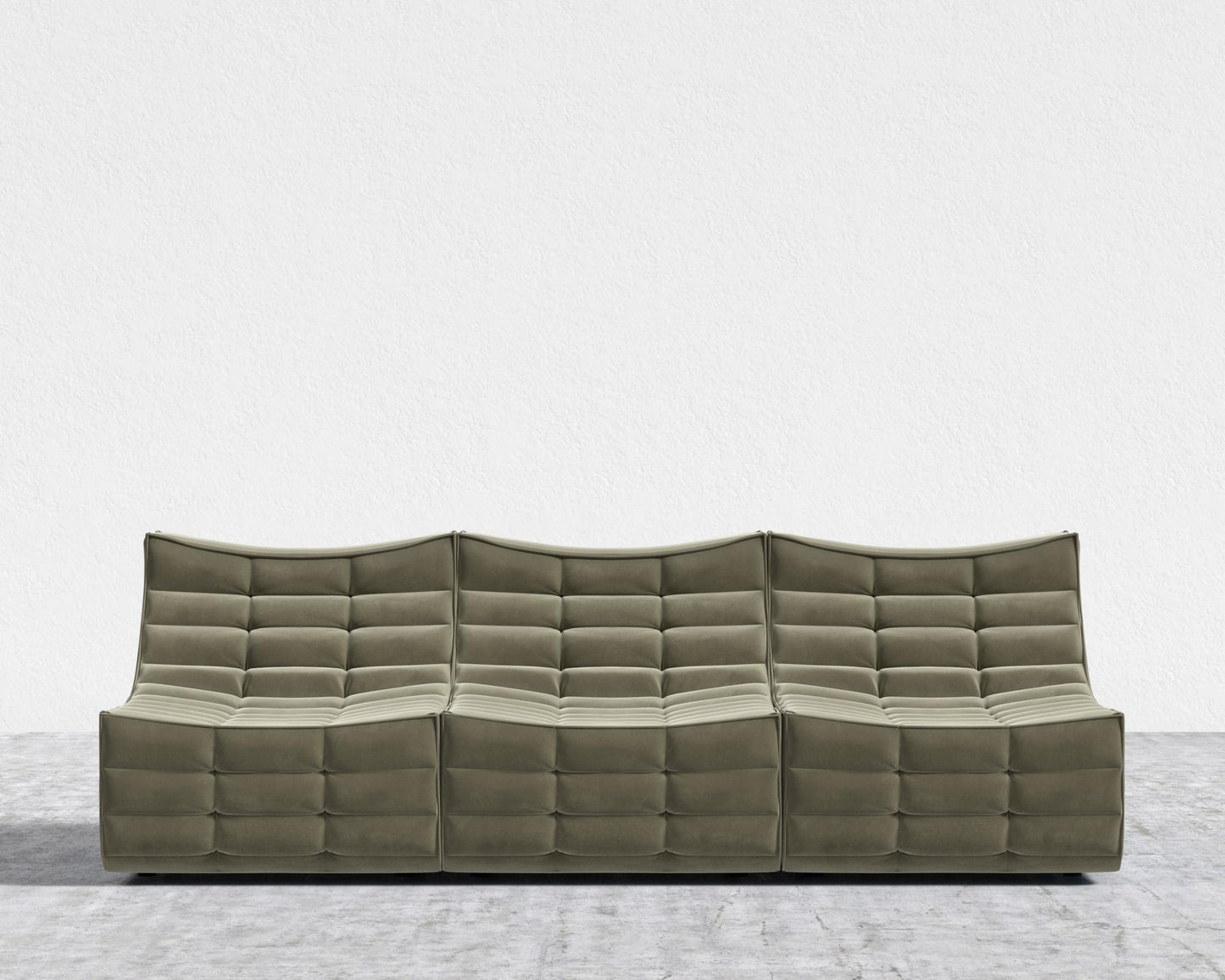Tanner 3 Seater Sofa - Signature Plush Velvet - Olive Green