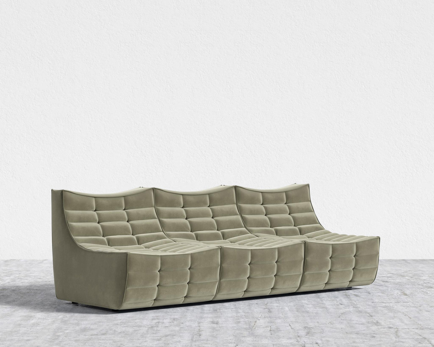 Tanner 3 Seater Sofa - Signature Plush Velvet - Olive Green