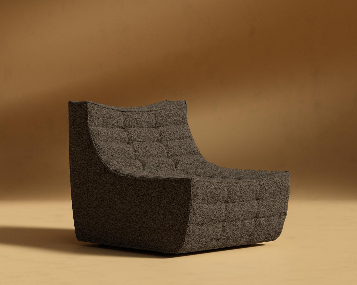 Tanner Armless - Shearling - Espresso