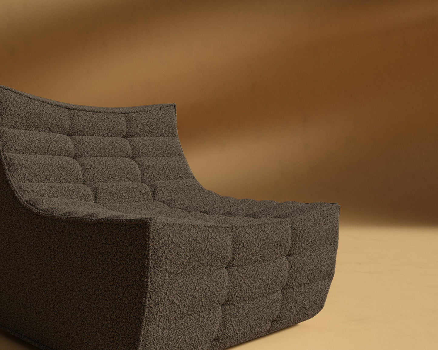 Tanner Armless - Shearling - Espresso