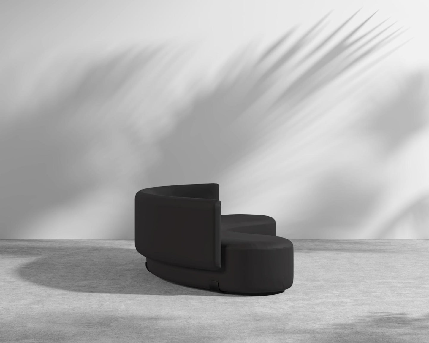 Tano Outdoor Curved Modular Sofa - Black, Outdoor Fabric - Arcadia