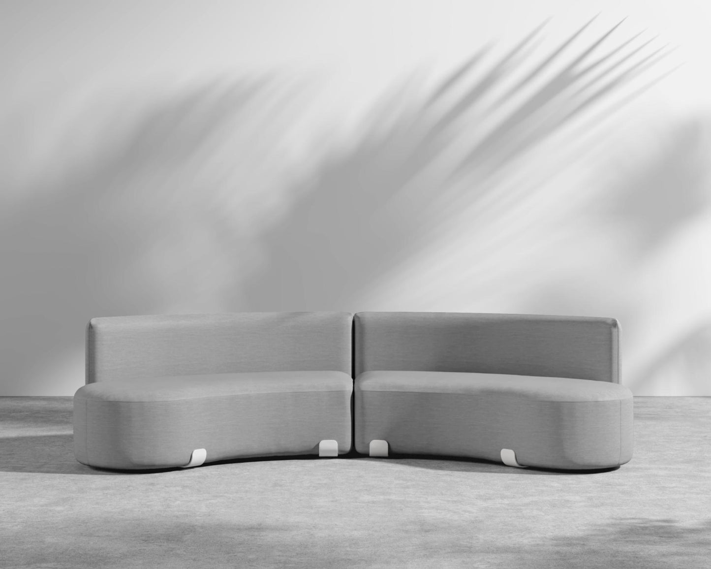 Tano Outdoor Curved Modular Sofa - Black, Outdoor Fabric - Encino