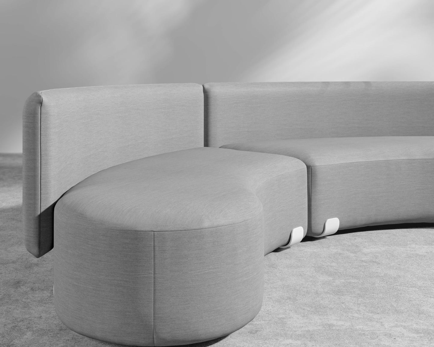 Tano Outdoor Curved Modular Sofa - Black, Outdoor Fabric - Encino