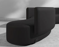 Tano Outdoor Curved S-Shape Modular Sectional - S-Shape Left, Black, Outdoor Fabric - Arcadia