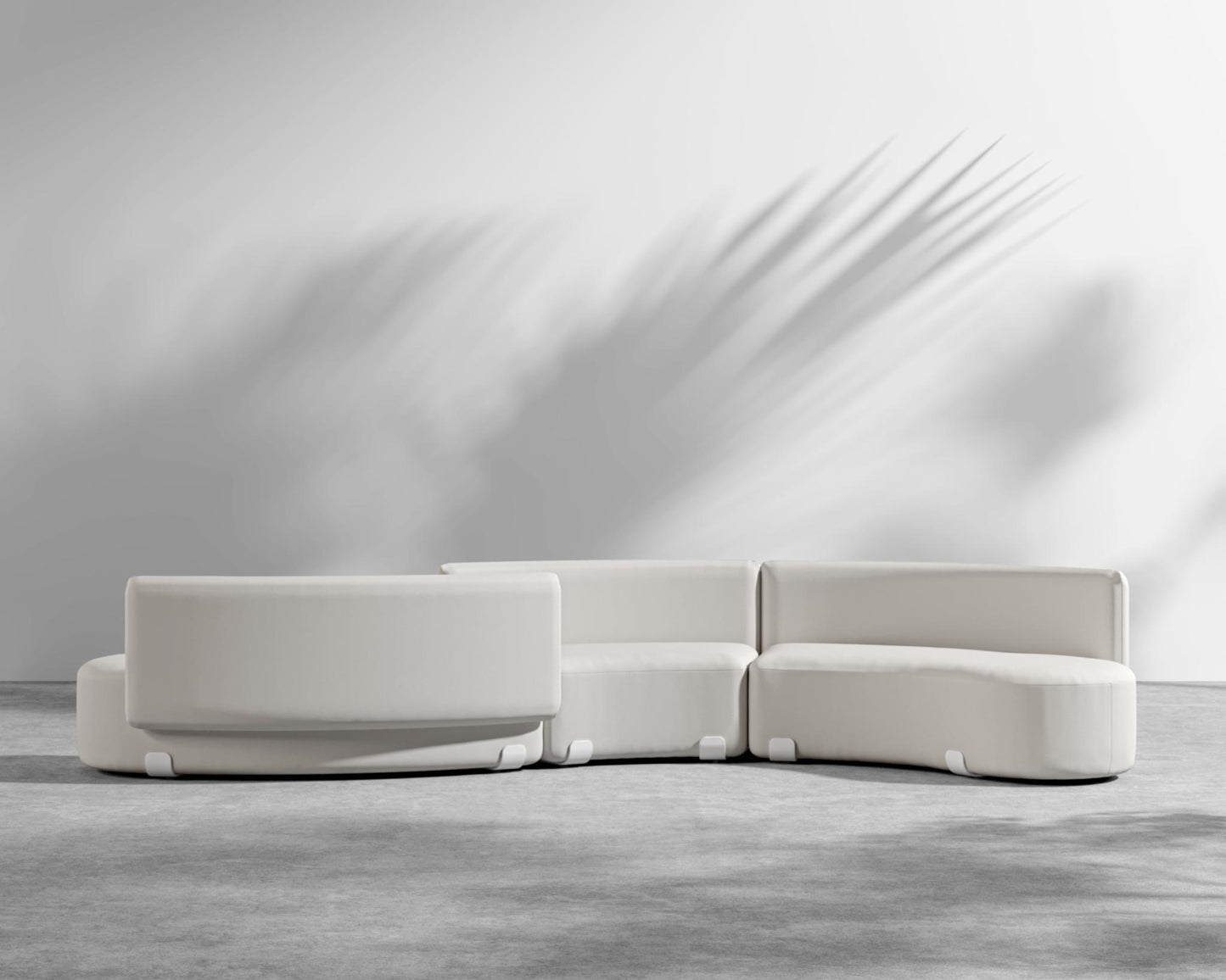 Tano Outdoor Curved S-Shape Modular Sectional - S-Shape Left, Black, Outdoor Fabric - Palisades