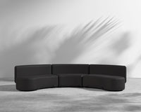 Tano Outdoor Curved Modular Sectional - Black, Outdoor Fabric - Arcadia