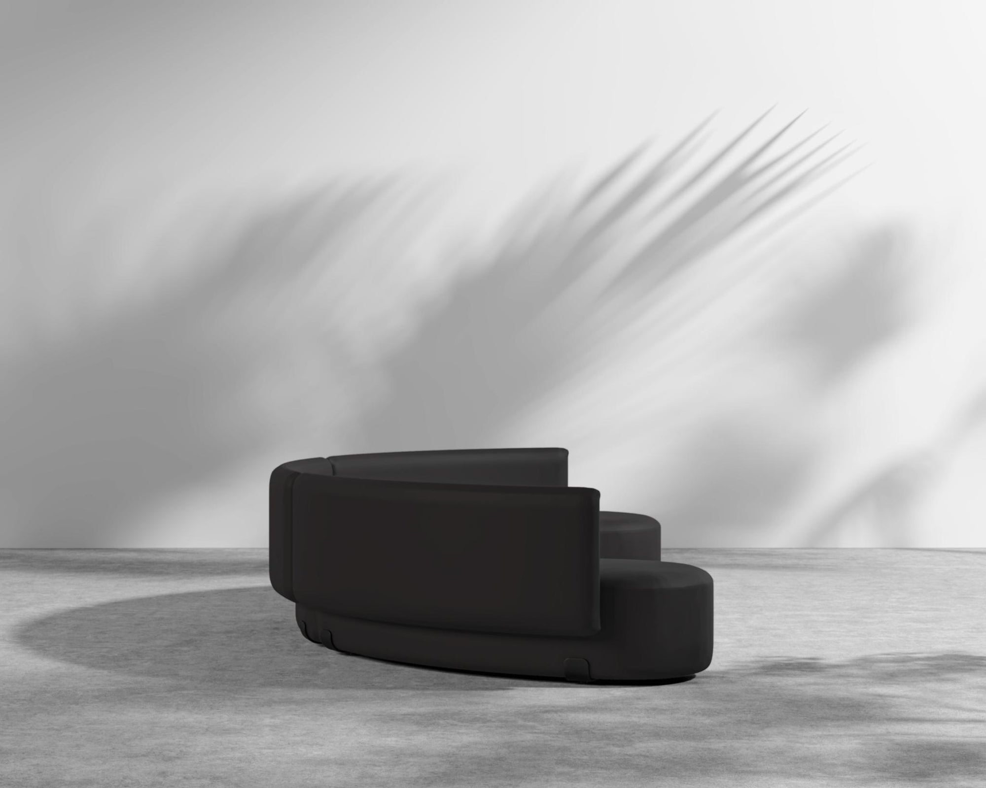 Tano Outdoor Curved Modular Sectional - Black, Outdoor Fabric - Arcadia