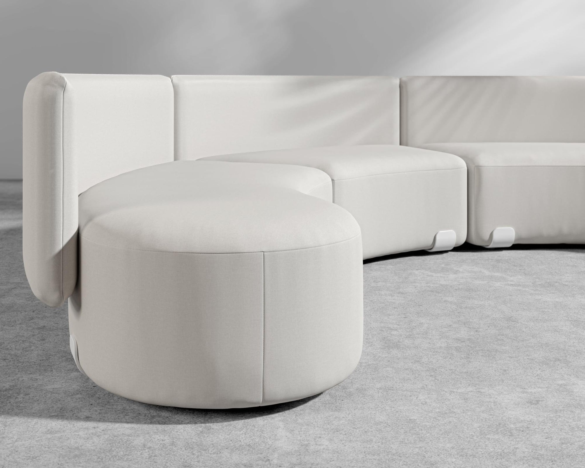 Tano Outdoor Curved Modular Sectional - Black, Outdoor Fabric - Palisades