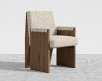 Study Chair by Maria Sharapova - Natural Acacia, Shearling - Almond