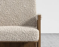 Study Chair by Maria Sharapova - Natural Acacia, Shearling - Almond