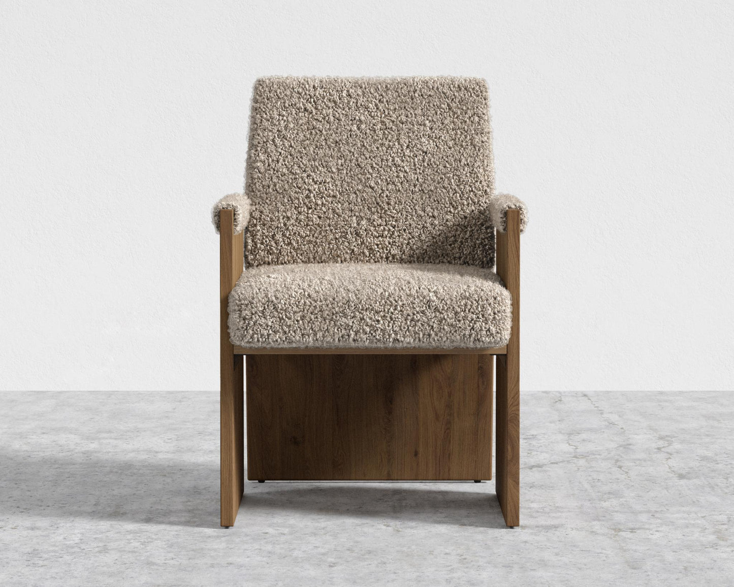 Study Chair by Maria Sharapova - Natural Acacia, Shearling - Fawn