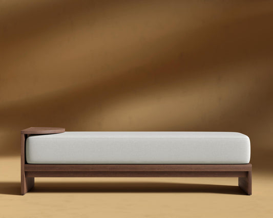 Tola Bench - Walnut Stain, Modern Felt - Alesund