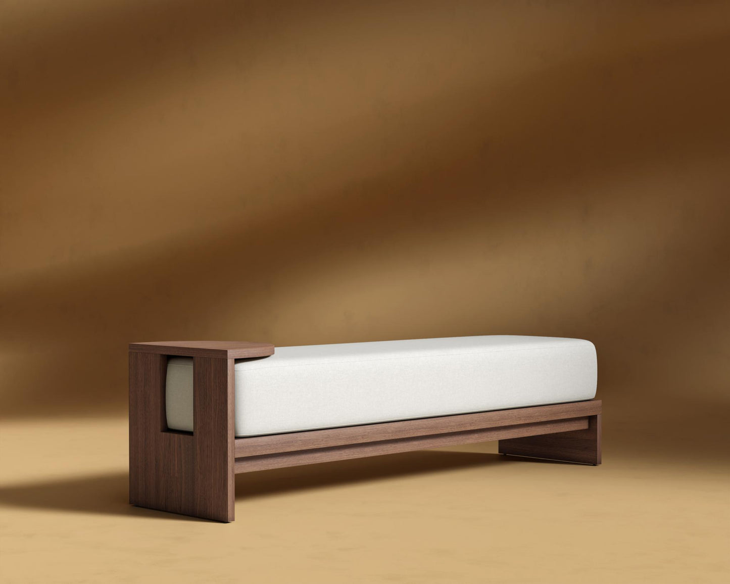 Tola Bench - Walnut Stain, Modern Felt - Alesund
