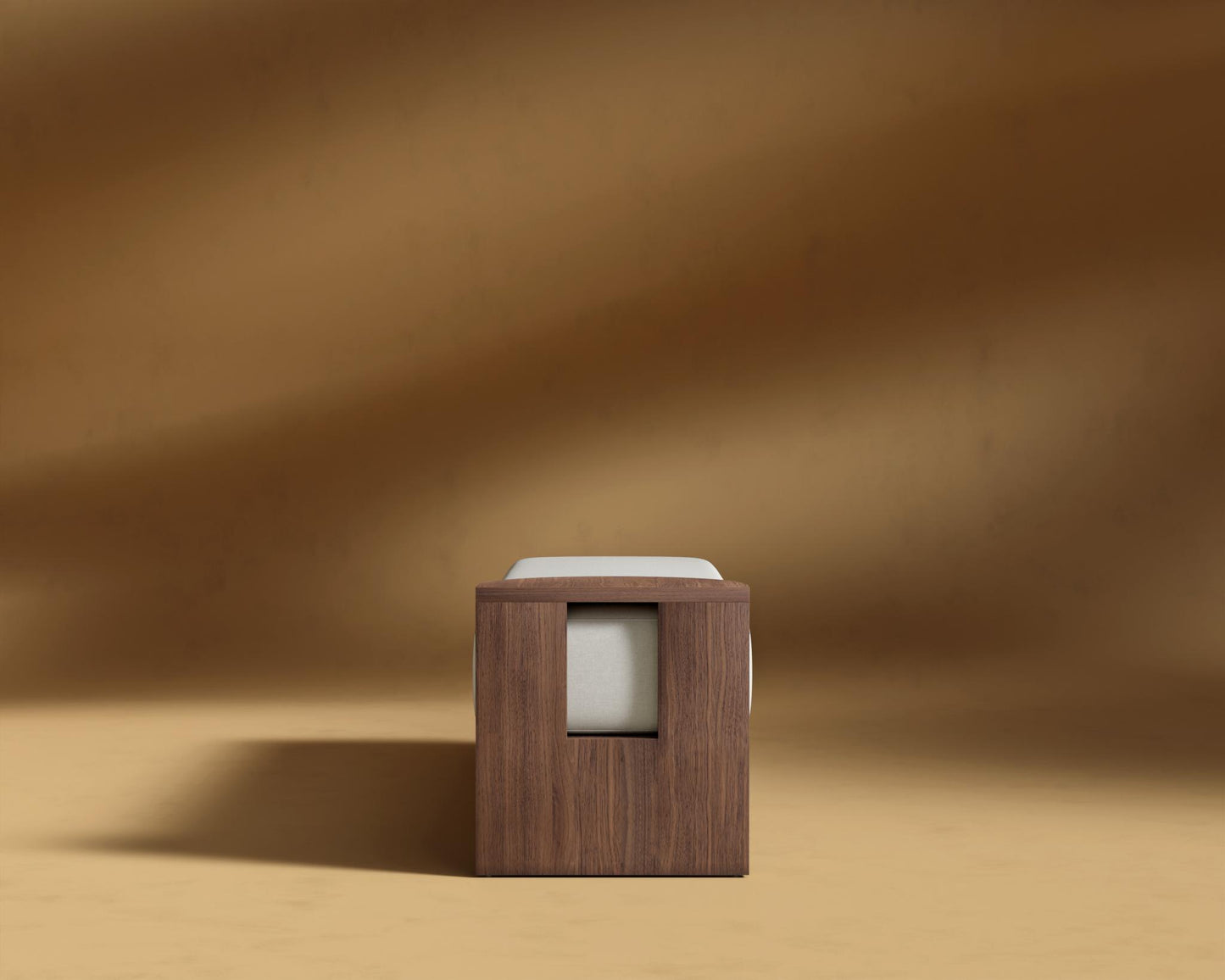 Tola Bench - Walnut Stain, Modern Felt - Alesund