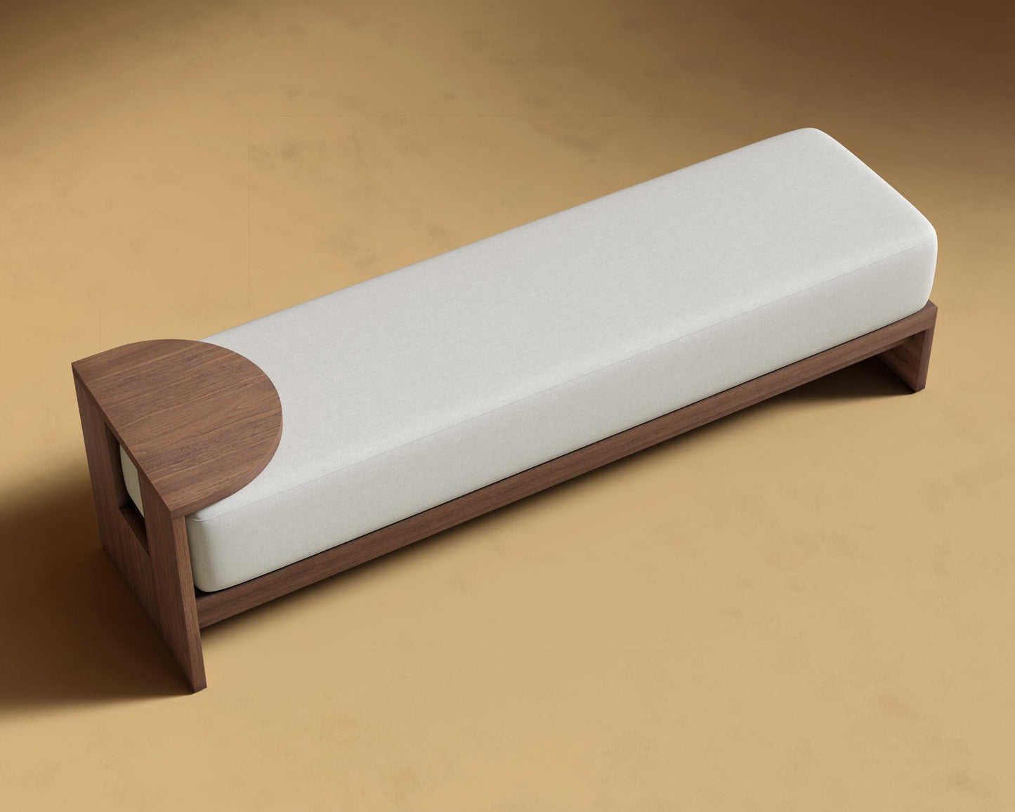 Tola Bench - Walnut Stain, Modern Felt - Alesund