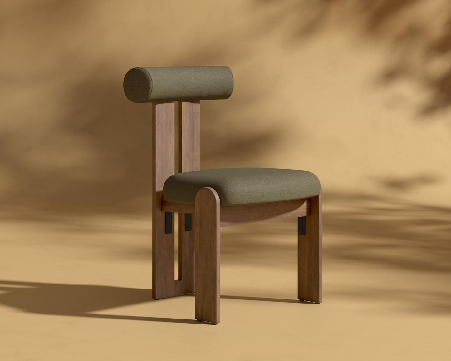 Tola Outdoor Dining Chair - Outdoor Fabric - Fresco, Walnut Acacia