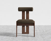 Tola Dining Chair - Walnut Stain, Shearling - Espresso