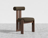 Tola Dining Chair - Walnut Stain, Shearling - Espresso