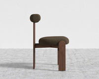 Tola Dining Chair - Walnut Stain, Shearling - Espresso