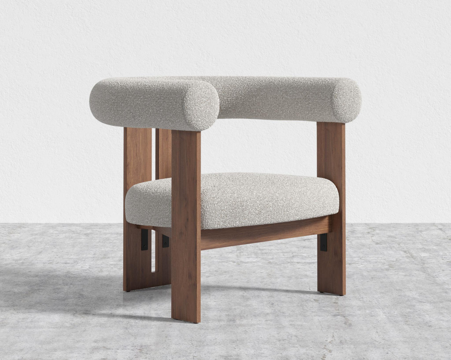 Tola Lounge Chair - Walnut Stain, Chatou Bouclé - Pearl