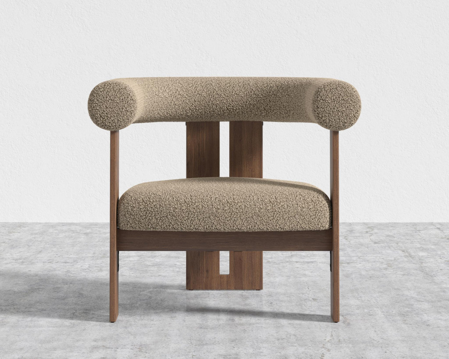 Tola Lounge Chair - Walnut Stain, Shearling - Fawn