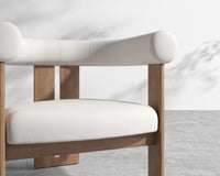 Tola Outdoor Lounge Chair - Walnut Acacia, Outdoor Fabric - Palisades