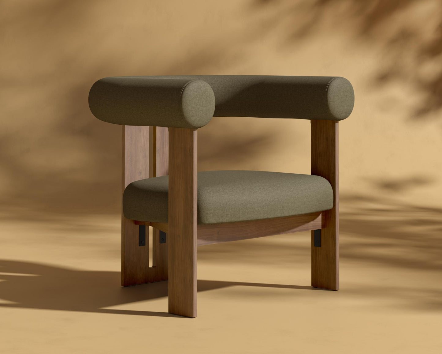 Tola Outdoor Lounge Chair - Outdoor Fabric - Fresco, Walnut Acacia