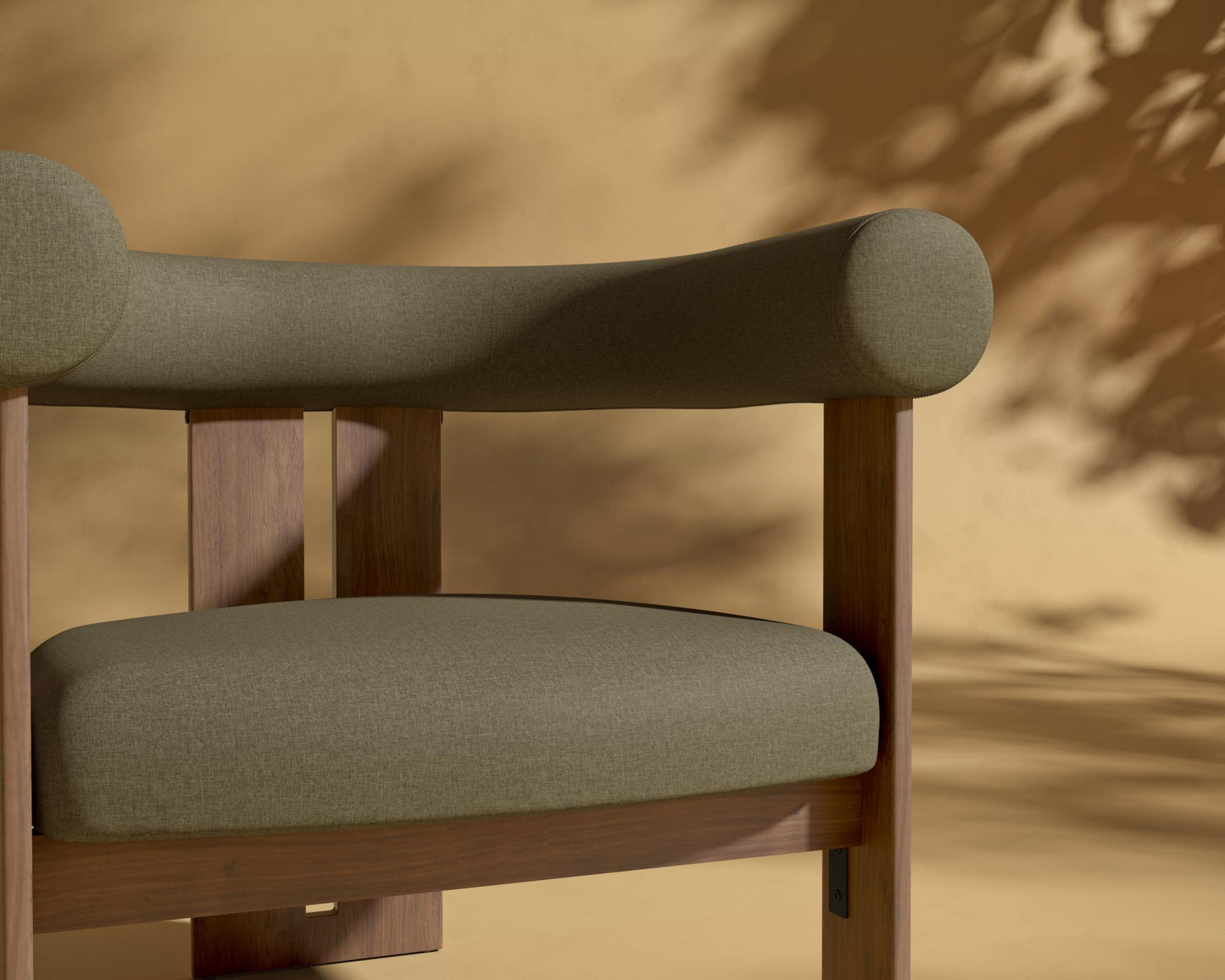 Tola Outdoor Lounge Chair - Outdoor Fabric - Fresco, Walnut Acacia