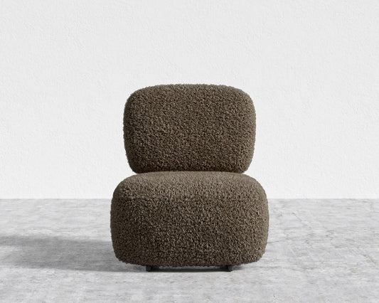 Toro Lounge Chair - Ebony, Shearling - Espresso