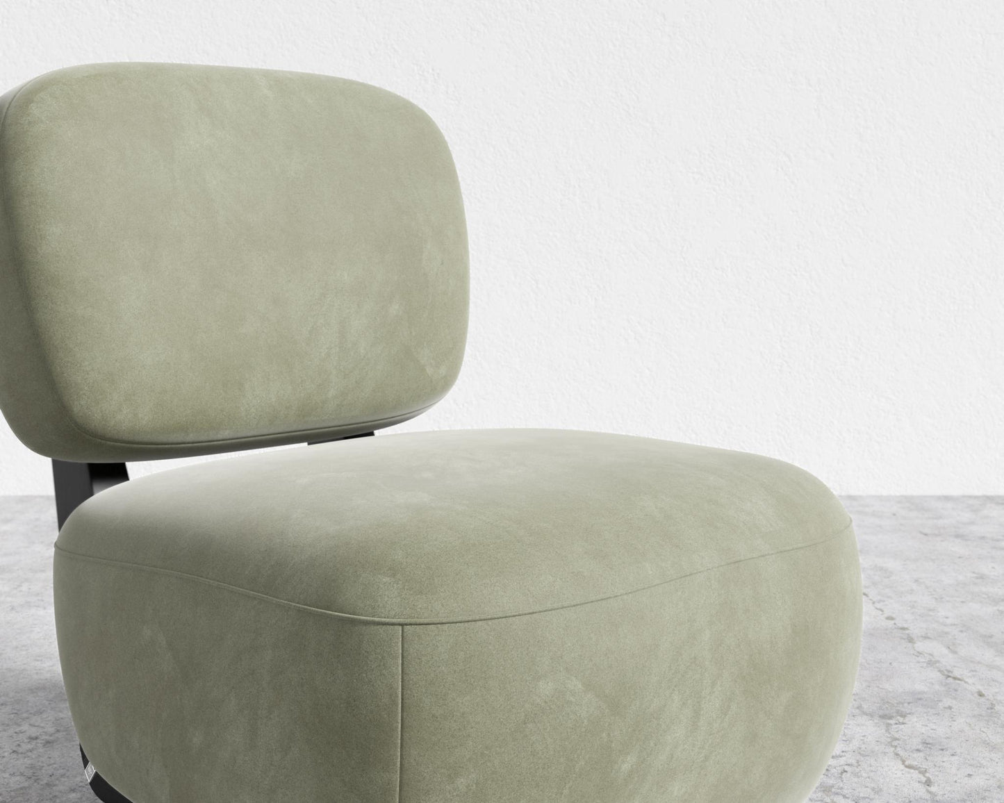 Toro Lounge Chair - Venice Vegan Suede - Sage, Ebony