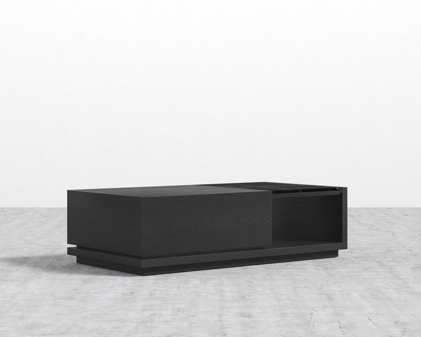 Truman Coffee Table - Black Marble, Black Oak Veneer