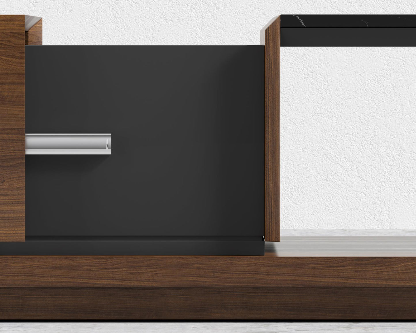 Truman Coffee Table - Black Marble, Black Oak Veneer