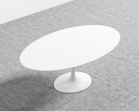 Tulip Dining Table - Oval - White Lacquer