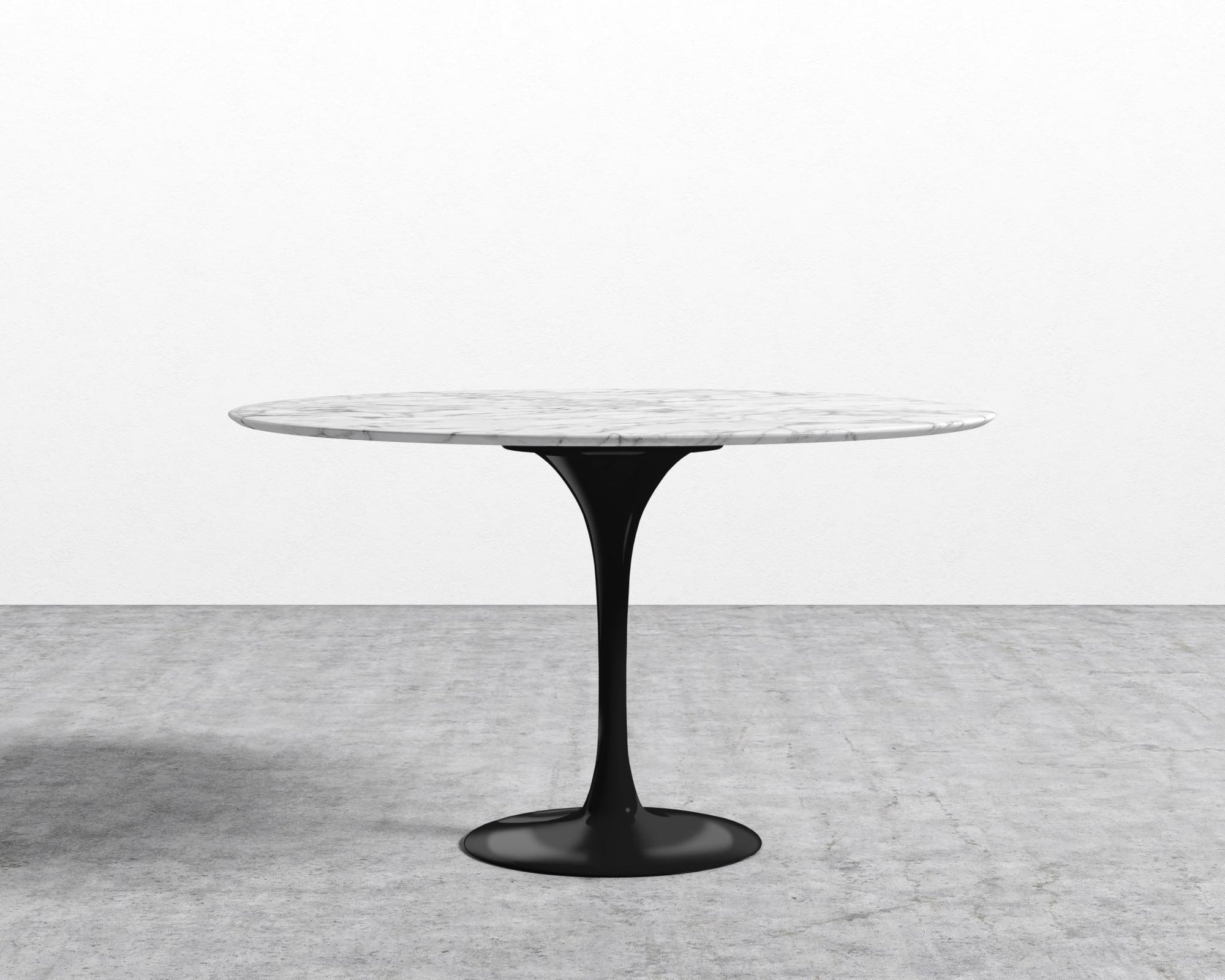 Tulip Table Round - Carrara - Black, Surface - White Carrara Marble, 40" | 102cm