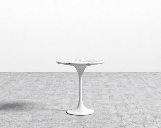 Tulip Side Table - White, Surface - White Carrara Marble