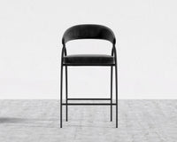 Uma Counter Stool - Black - Uma, Plush Velvet - Black
