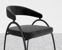 Uma Counter Stool - Black - Uma, Plush Velvet - Black