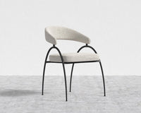 Uma Dining Chair - Black - Uma, Chatou Bouclé - Pearl