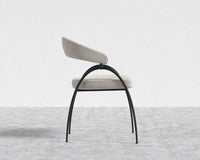 Uma Dining Chair - Black - Uma, Chatou Bouclé - Pearl